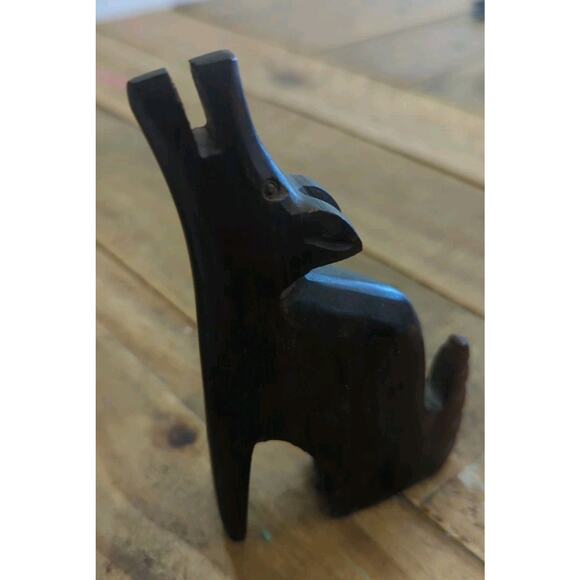 VTG Ironwood Hand Carved Howling Coyote Wolf Figurine Southwest Decor - Picture 3 of 6
